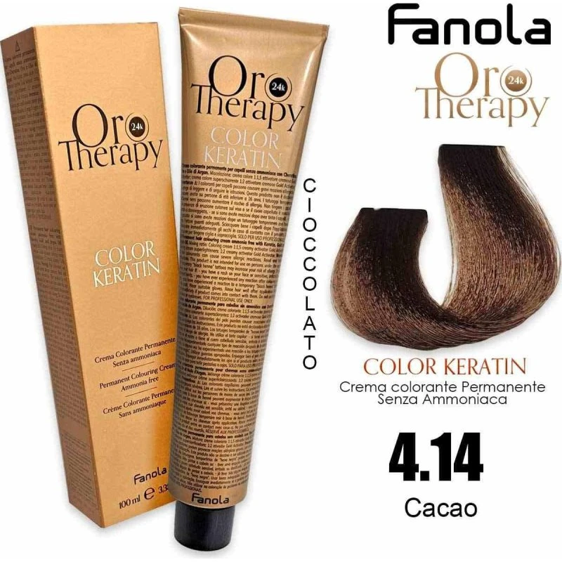 Fanola Gold Therapy Color Keratin 4.14 - 100 ml