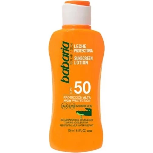 Babaria Solcremelotion med Aloe Vera SPF50, 100 ml