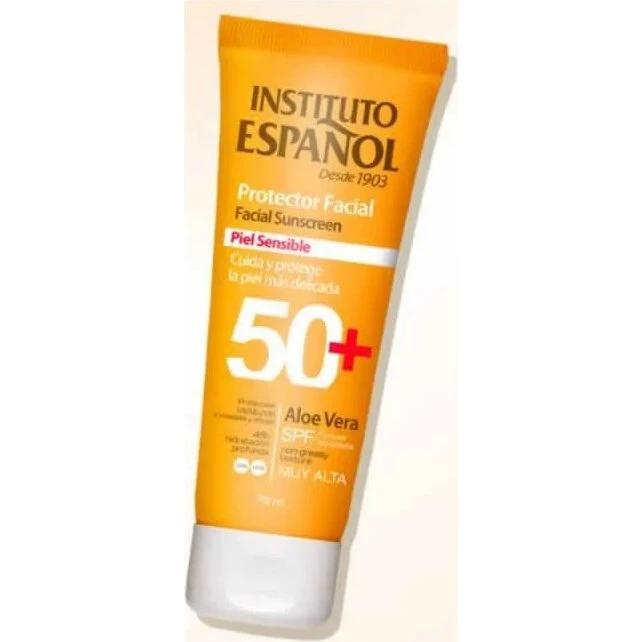 Instituto Español Solcreme SPF50 til ansigtet, sensitiv hud, 75 ml