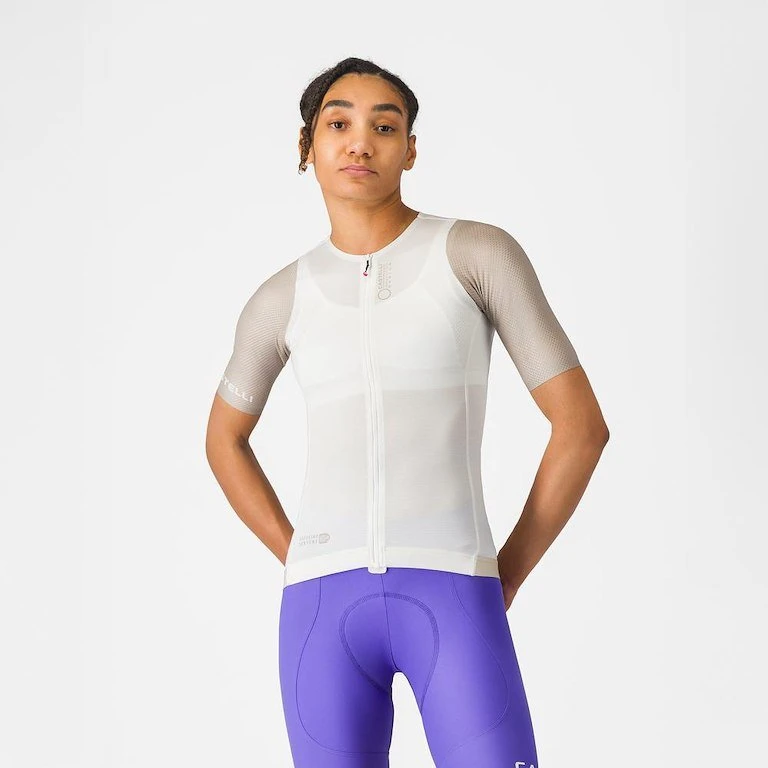 Castelli Corretto W Cykeltrøje Korte Ærmer - Ivory/Clay