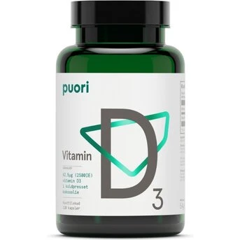 Puori D3 D‑Vitamin 10 µg, 60 kapsler