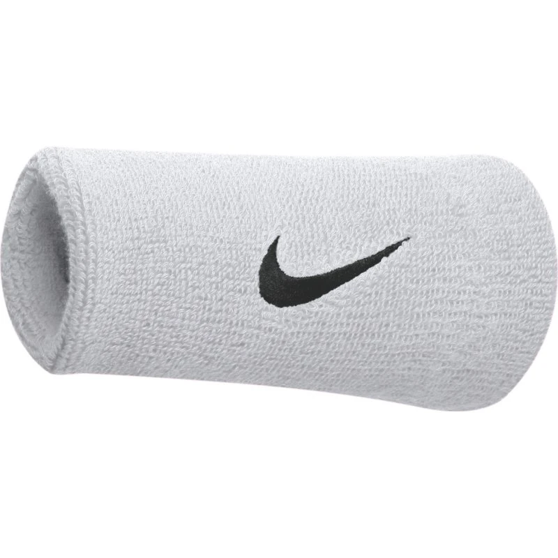 Nike Swoosh Doublewide Wristbands 2-pak - Hvid/Sort