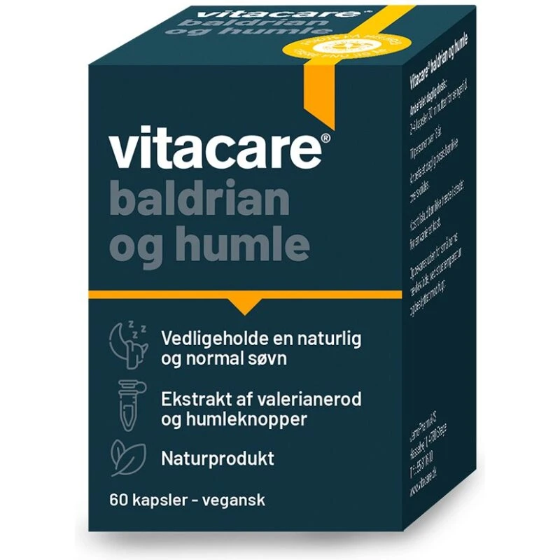 VitaCare Baldrian og Humle 60 kapsler