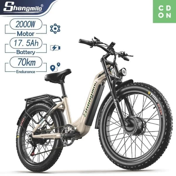 Shengmilo S700 El-mountainbike: 2x1000W motor & 17,5Ah batteri
