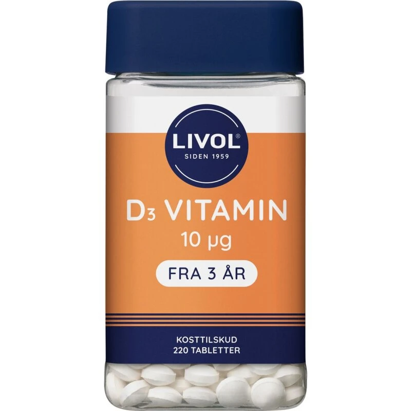 Livol D3 vitamin 10 µg – 220 tabletter
