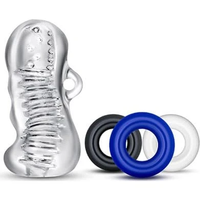 Quickie Kit Jerk Off Clear Penisring pakke