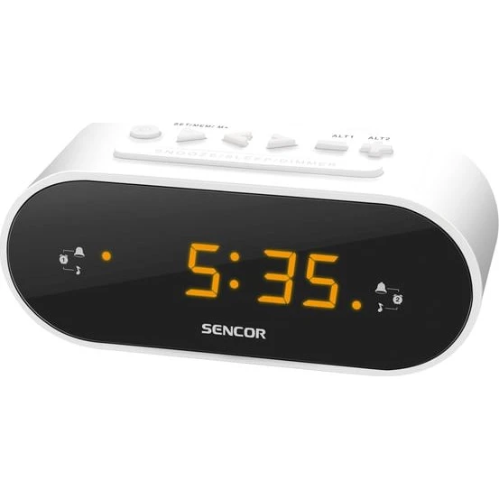Sencor SRC 1100 Vækkeur - Hvid med LED-display