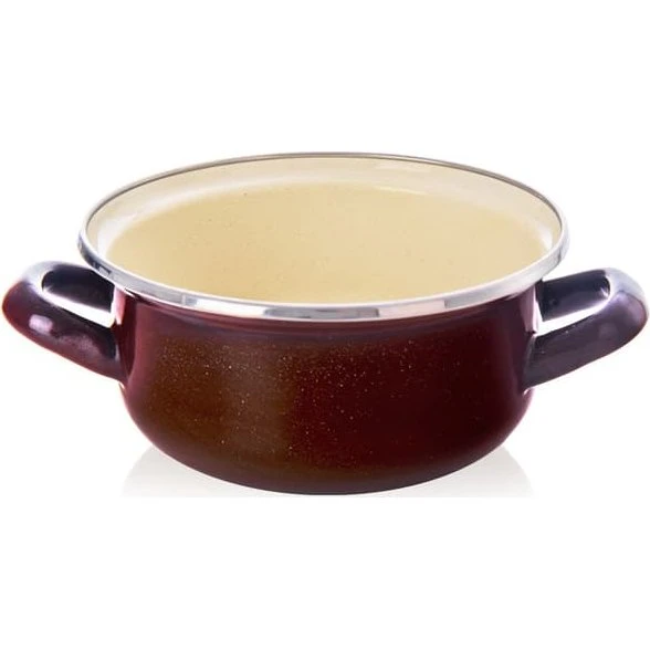 Emaljeret gryde, brun, 16 cm, 1 l