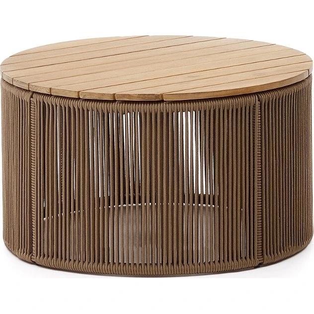 Kave Home Dandara Udendørs Sofabord Ø70 cm - Akacietræ & Stål