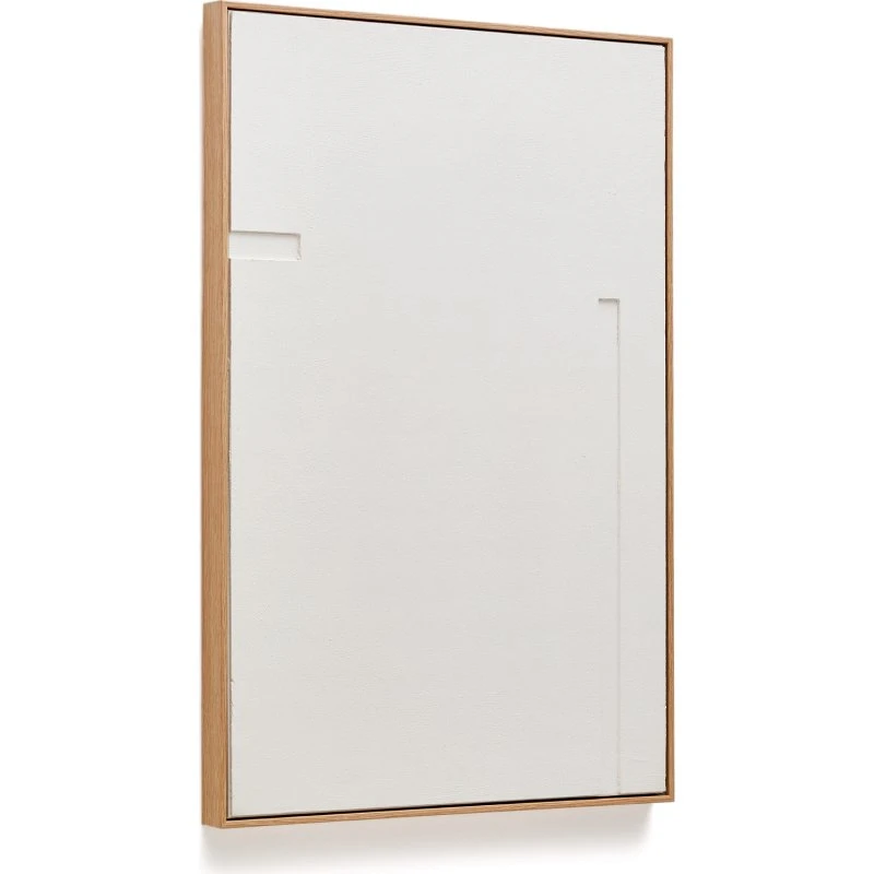 Kave Home Sefri Vægbillede med relief - hvid geometrisk 60x90 cm
