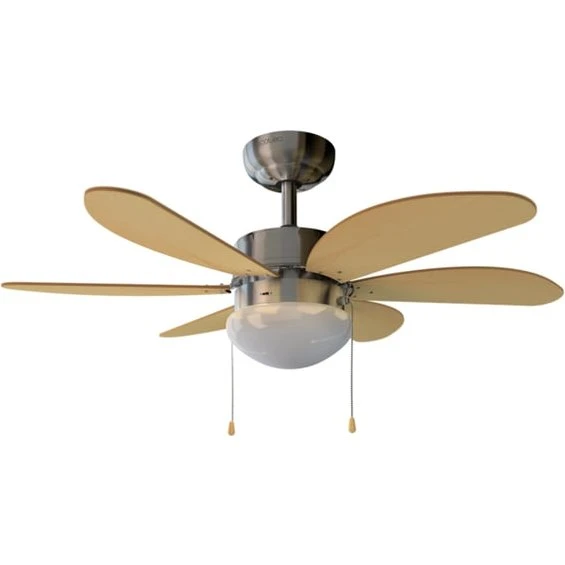 Cecotec 05938 Loftventilator med LED-lys, Hvid/Træ