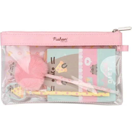 Pusheen Foodie Writing Set - 6 dele i pink og lyseblå