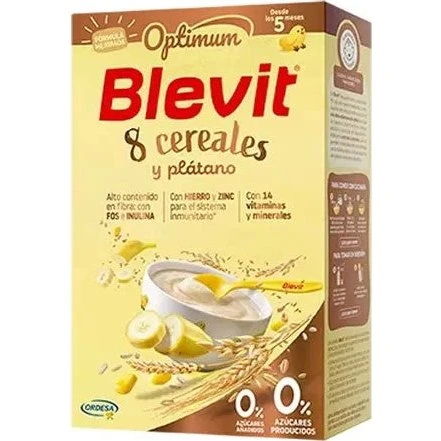 Ordesa Blevit Optimum 8 Kornprodukter og Bananer 500g