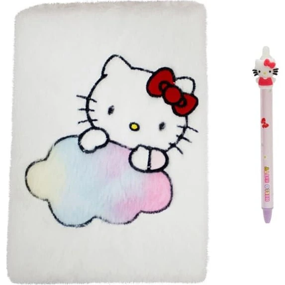 Hello Kitty notesæt med blød notesbog og slettebar pen