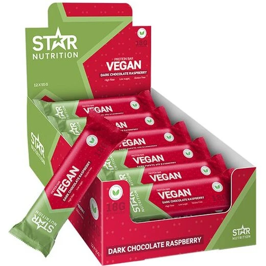 Star Nutrition Vegan Protein Bar 12×55g Raspberry Chocolate