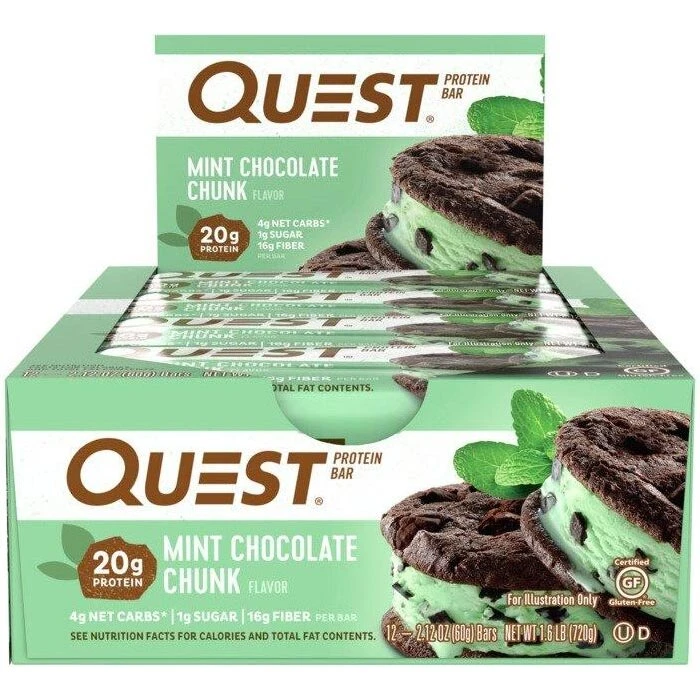 Quest Nutrition Proteinbar 12 stk – Mint Chocolate Chunk