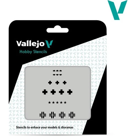 Vallejo Hobby Stencils: Assorted German WWII Tank Marks (125x125mm)