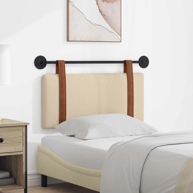 vidaXL Hængende sengegavl Creme Antik PU, 90 × 55 cm