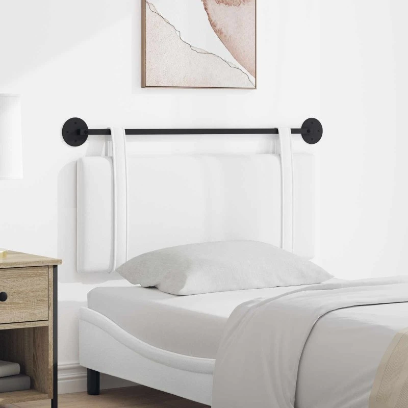 vidaXL Hængende sengegavl i hvidt stof, 110 × 55 cm