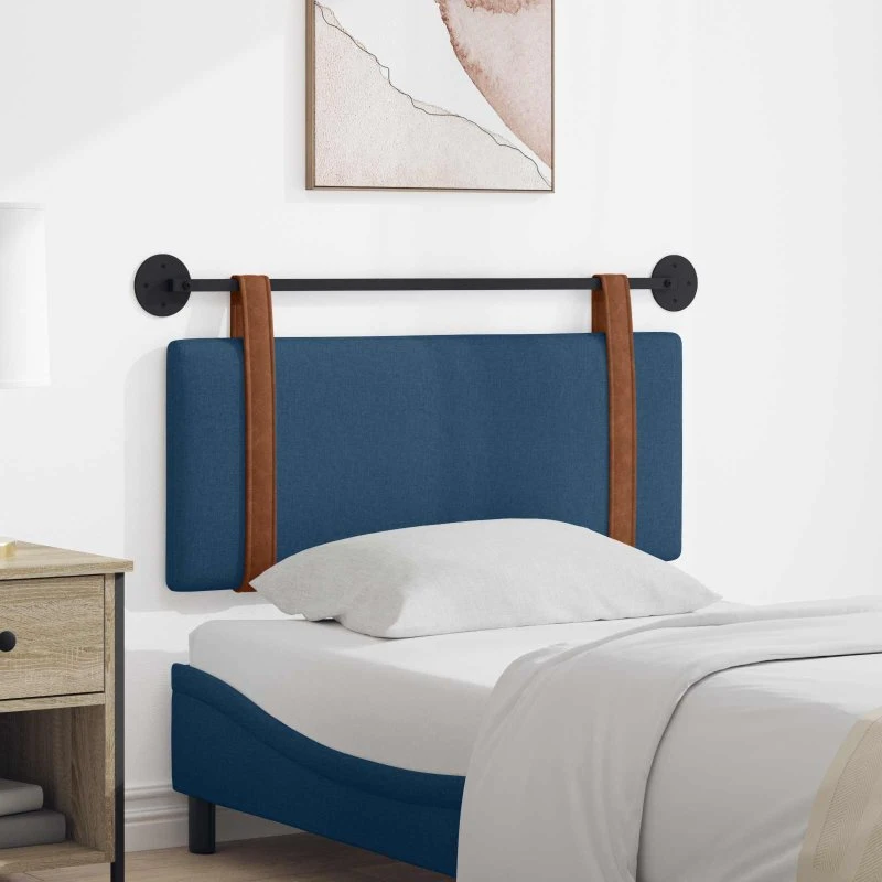 vidaXL Hængende sengegavl Blå Antik PU - 110 × 55 cm