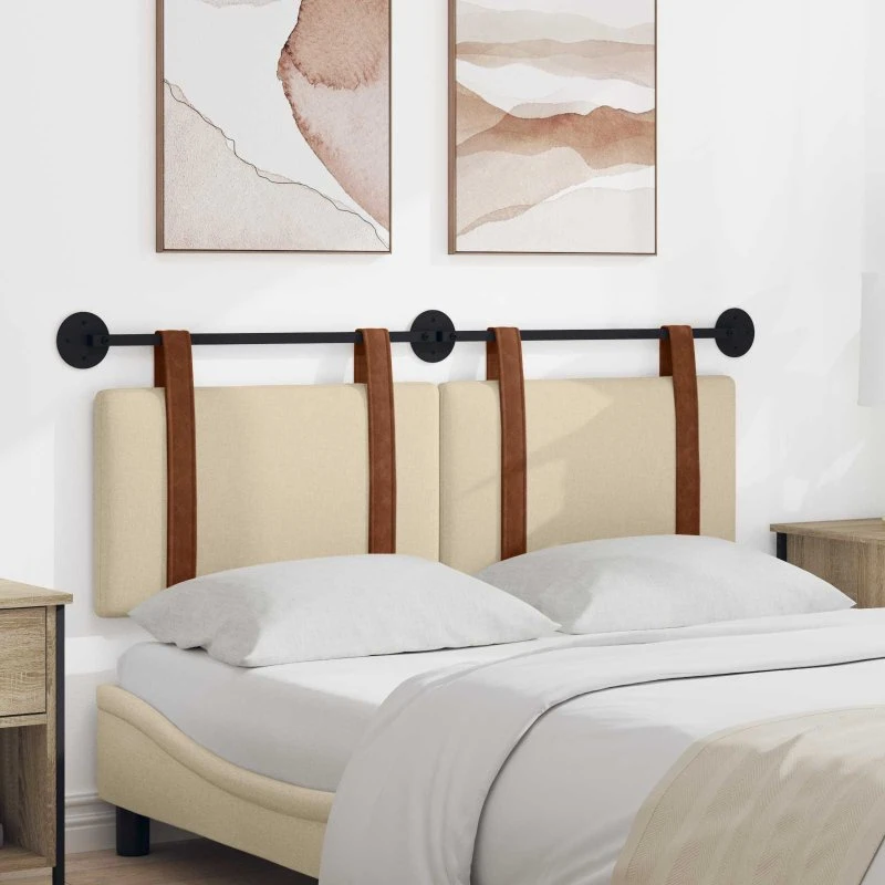 vidaXL Hængende Sengegavl Creme 130 x 55 x 5 cm Antik PU