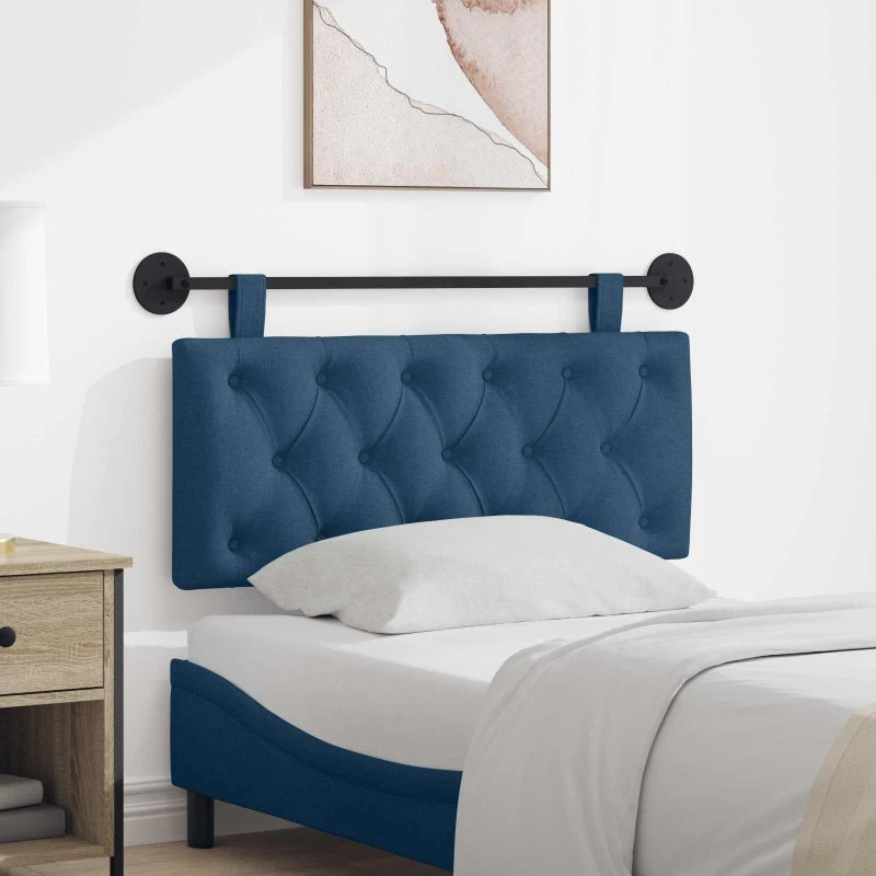 vidaXL Hængende sengegavl Blå Stof 110 x 55 cm