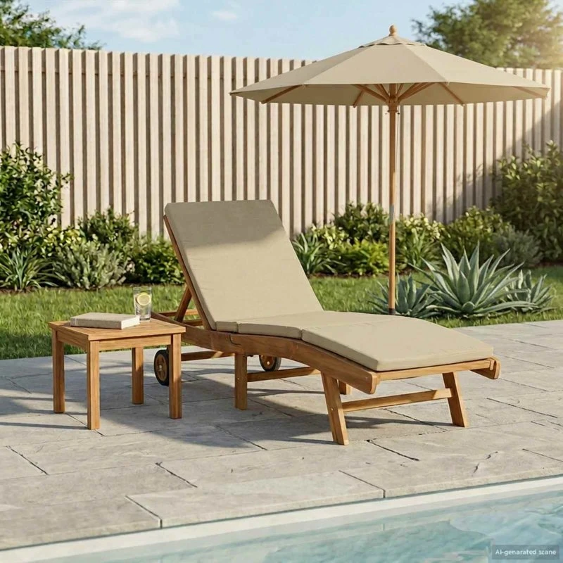 vidaXL Solstol i Polyester - Brun/Beige