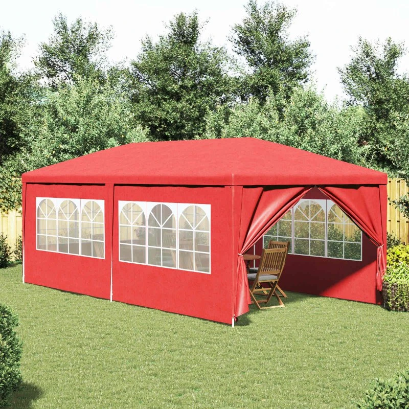 vidaXL Festtelt 600 x 300 x 255 cm - Rød PE & Stål
