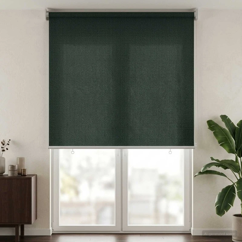 vidaXL Udendørs rulleskærm 90% UV-blok Mørkegrøn 160 x 230 cm