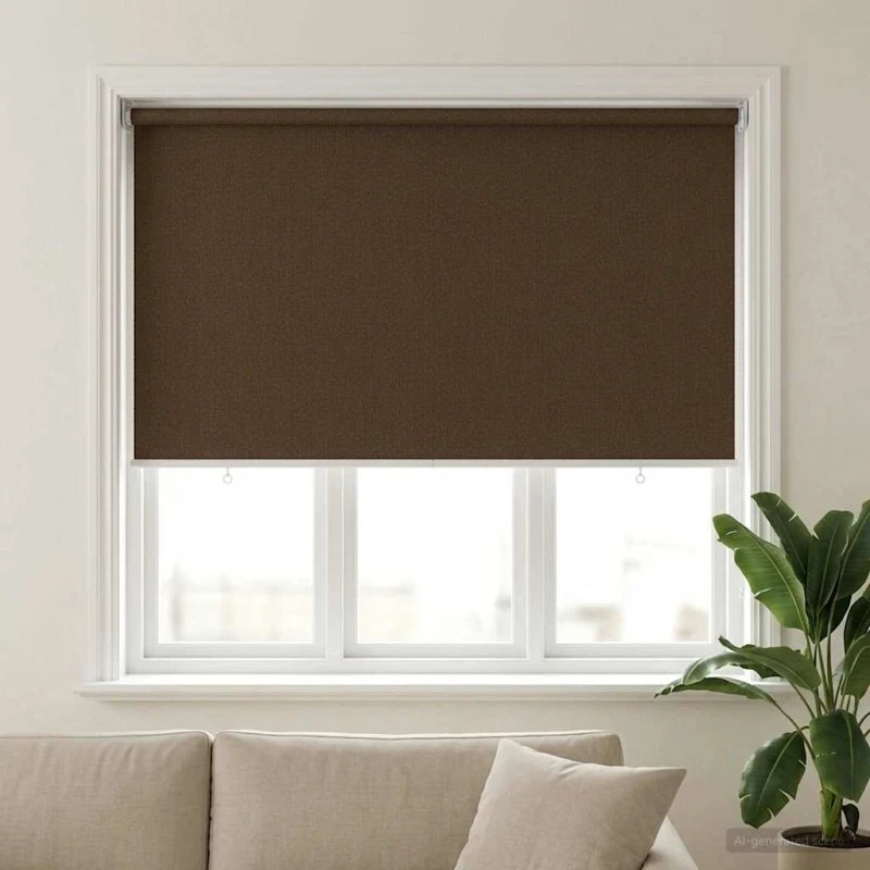 vidaXL Udendørs rulleskærm Brun 140 x 140 cm 90% UV-beskyttelse
