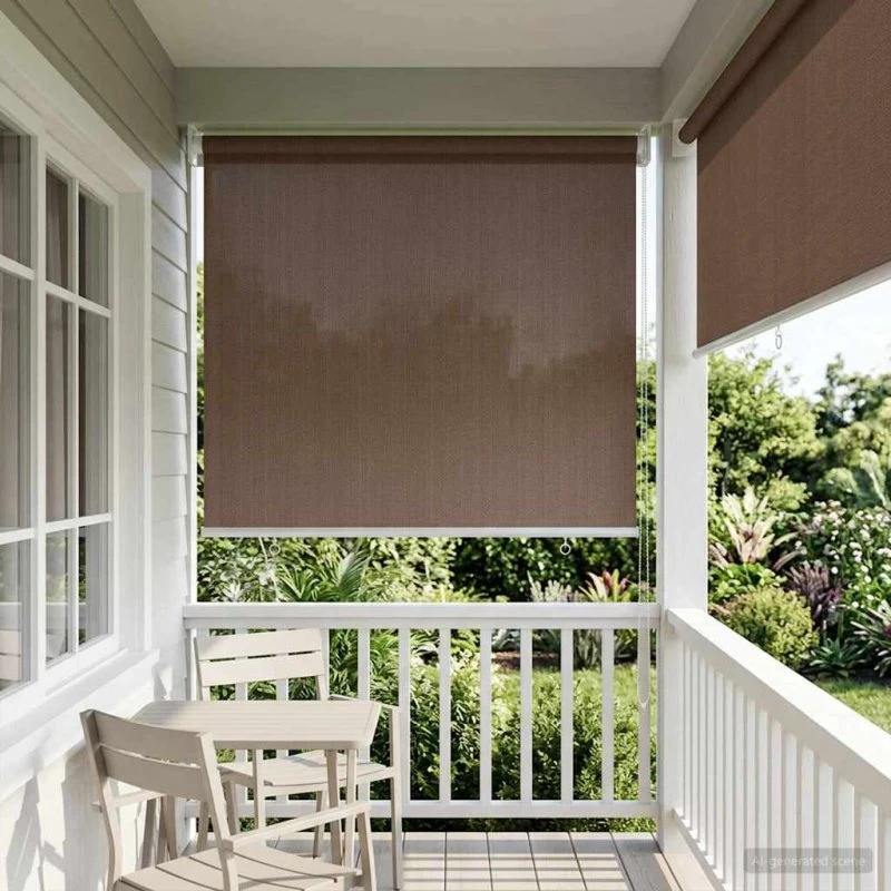 vidaXL Udendørs rulleskærm 80 x 140 cm Gråbrun HDPE 90% UV-blok