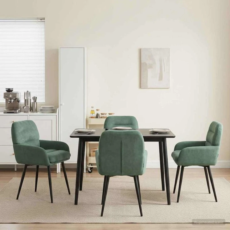 vidaXL Spisestole 4 stk. Fløjl Havgrøn 59 x 59,5 x 90 cm