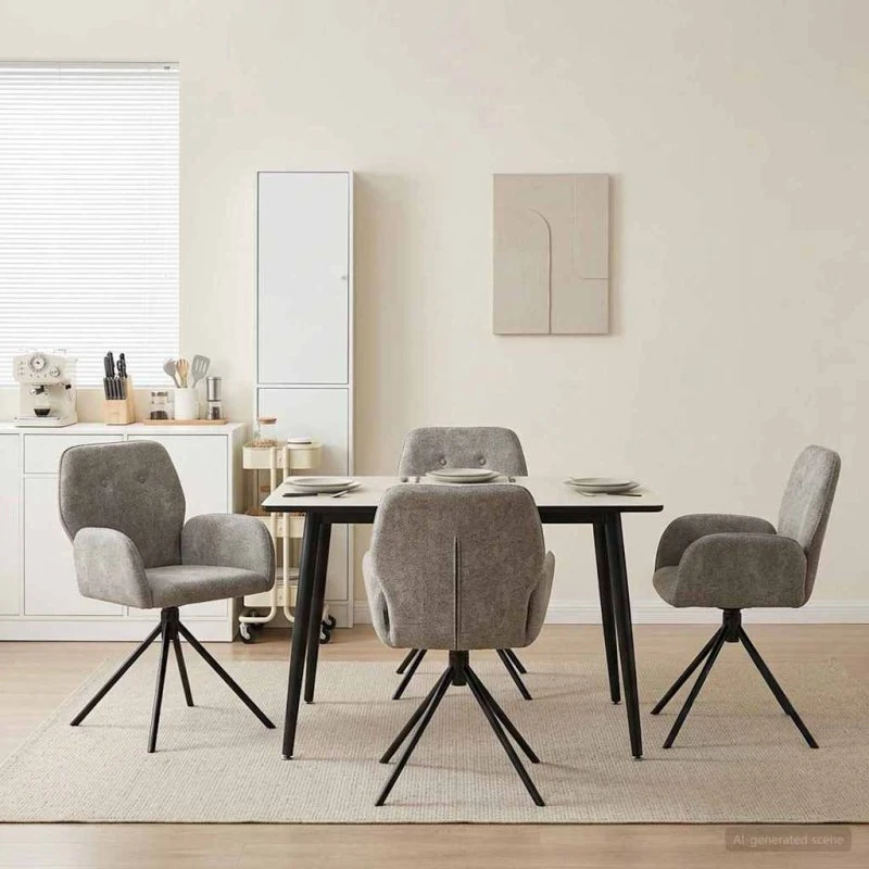 vidaXL Svingende Spisestole 4 stk. Faux Suede Læder Lysegrå