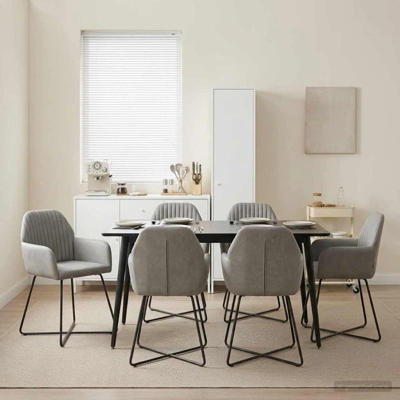 vidaXL Spisestole 4 stk. Fløjl Lysegrå 55 x 50 x 84 cm