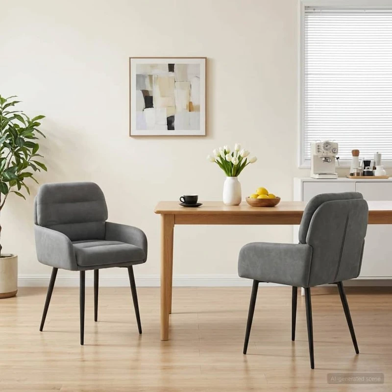 vidaXL Spisestole 2 stk. Fløjl Mørkegrå 59 x 90 cm