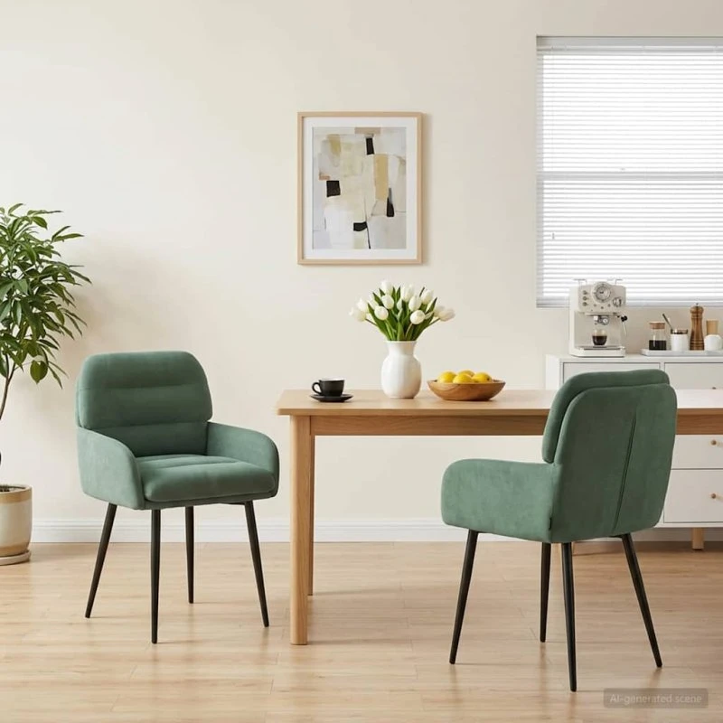 vidaXL Spisestole 2 stk. Fløjl Havgrøn 59 x 59,5 x 90 cm