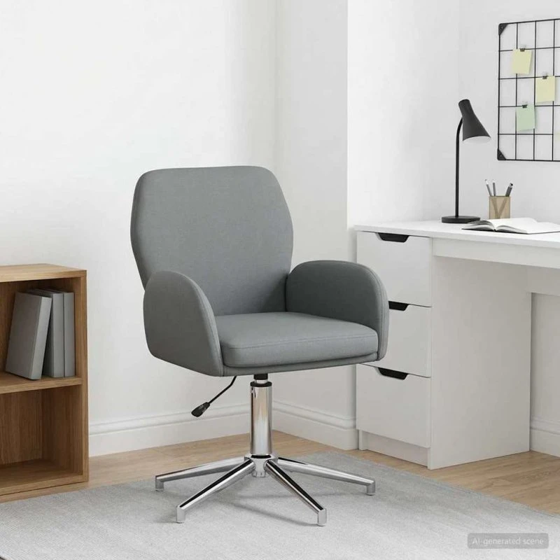 vidaXL Svingbar skrivebordsstol 54 x 58 x 90 cm Mørkegrå