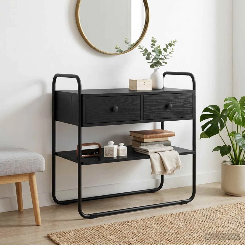 vidaXL Konsolbord Sort Eg 100 x 40 x 75 cm