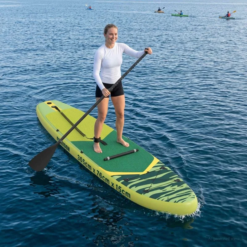 vidaXL SUP board POSEIDON 2-i-1 med sæde, 305 x 76 x 15 cm, Grøn