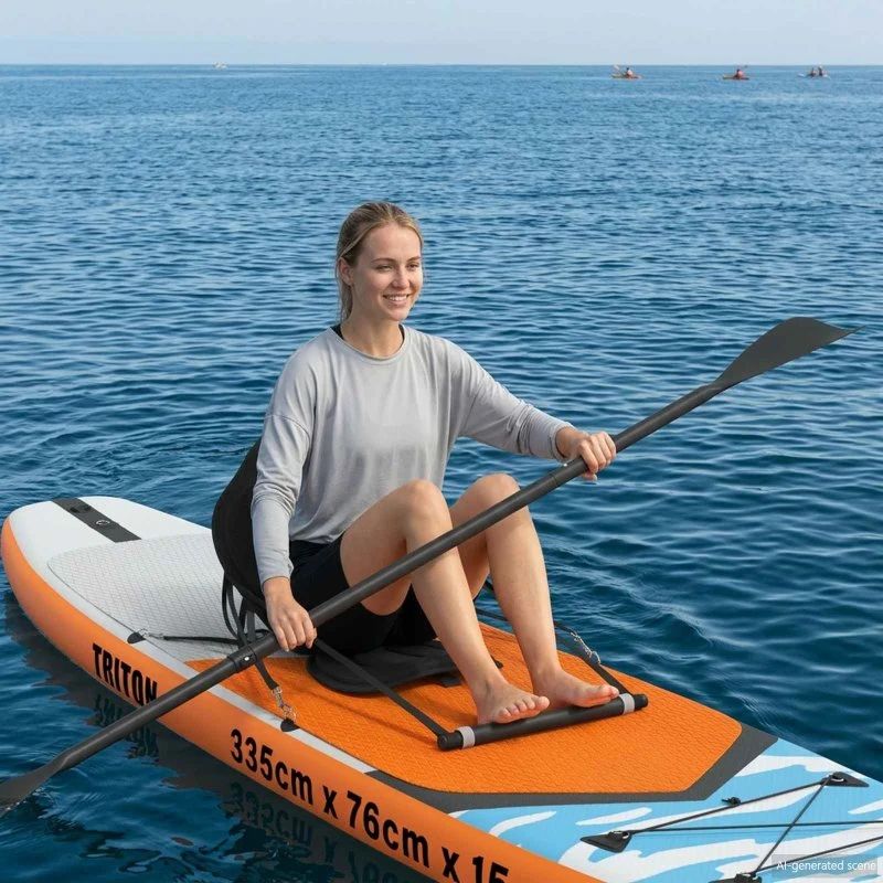 vidaXL Paddle Board Sæde 52 x 31 x 45 cm - Sort Lyocell