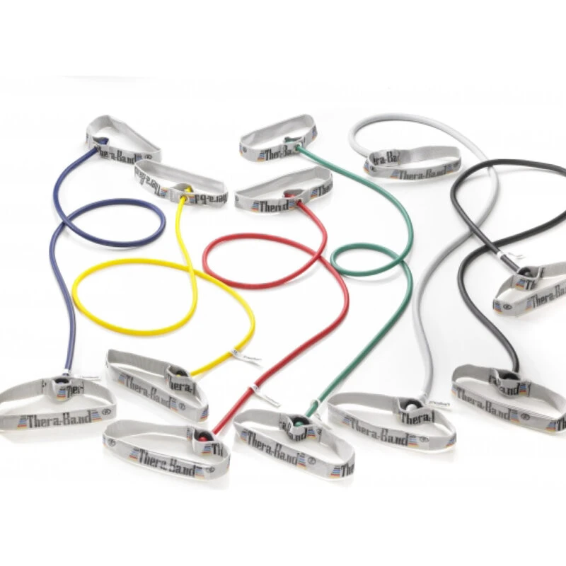 TheraBand Træningselastik m. håndtag 140 cm - Sort (Hårdhed 5)