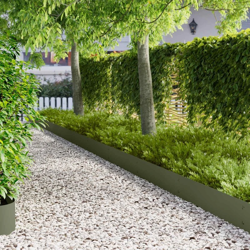 vidaXL Plænekant 30 stk. 103 x 25 cm Stål Olivengrøn