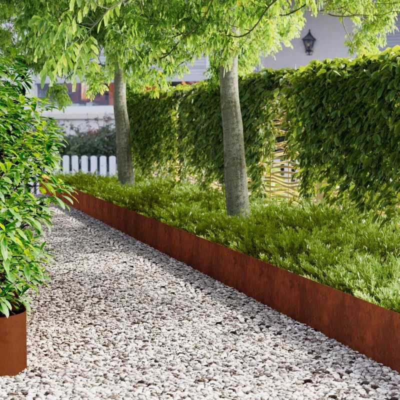 vidaXL Plænekant Rusten Stål - 10 stk. (103 x 30 cm)