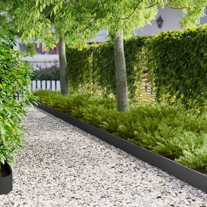 vidaXL Plænekant 10 stk. 103 x 15 cm Stål Sort