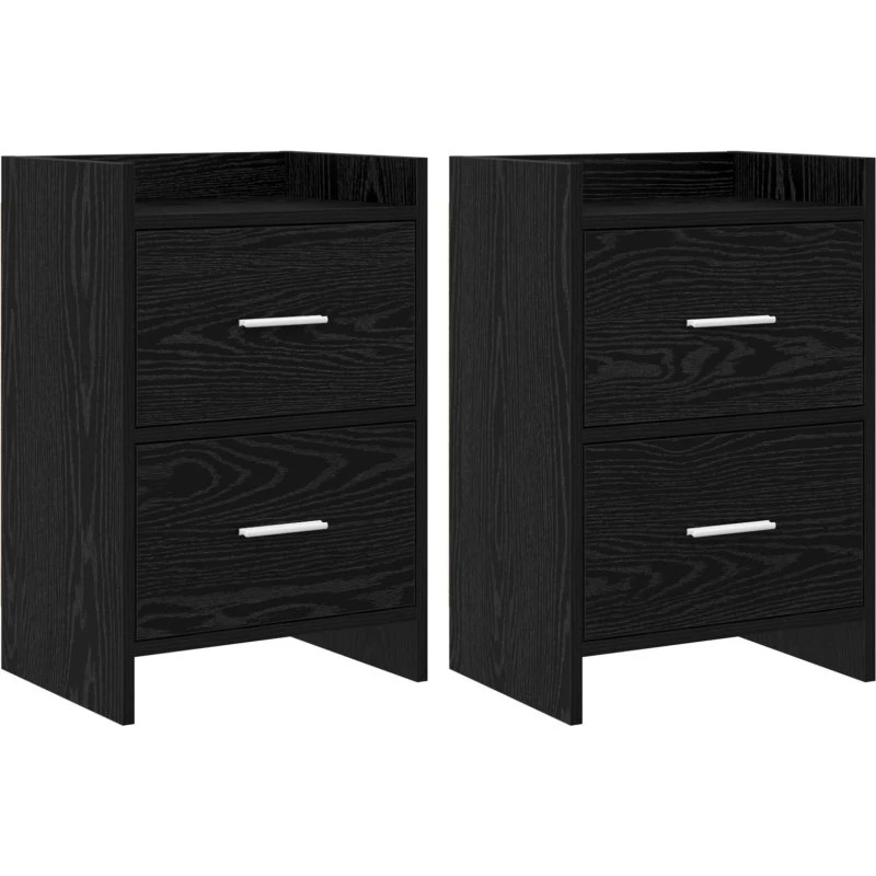 vidaXL Sengeborde 2 stk. Sort eg 40 x 30 x 60 cm