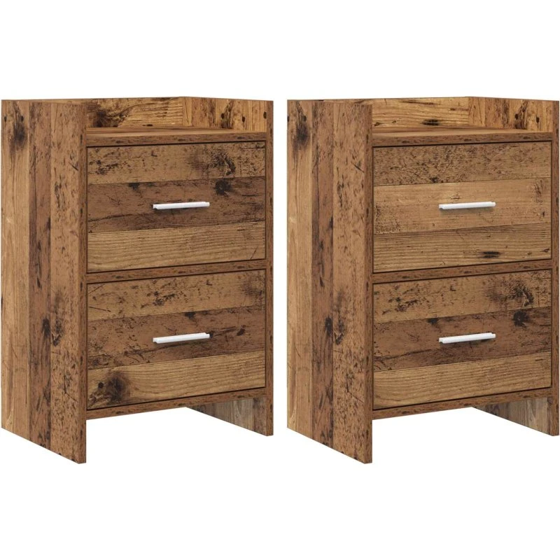 vidaXL Sengeborde 2 stk. Gammelt træ 40 x 30 x 60 cm