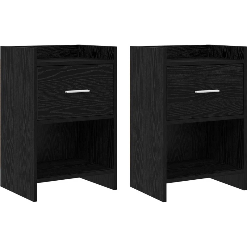 vidaXL Sengeborde 2 stk. Sort eg 40 x 30 x 60 cm