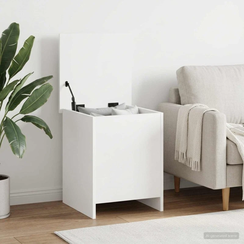 vidaXL Opbevaringskiste Hvid 40 x 40 x 50 cm i konstrueret træ