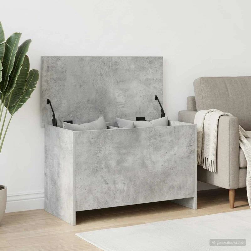 vidaXL Opbevaringskiste Betongrå 80 x 40 x 50 cm