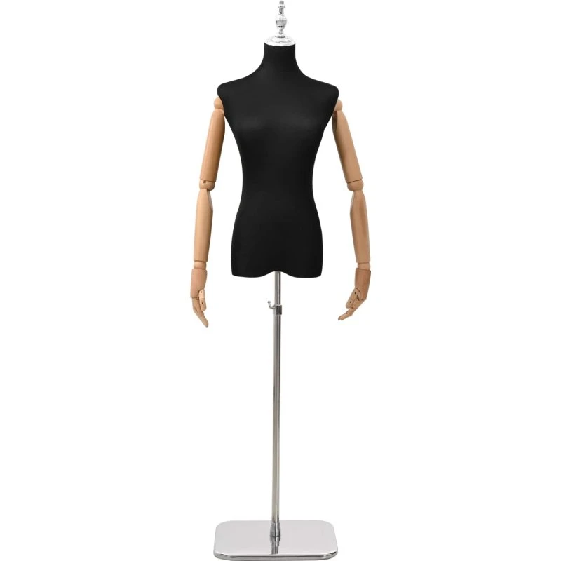 vidaXL Justerbar Mannequin Kvinde 165-213 cm - Sort